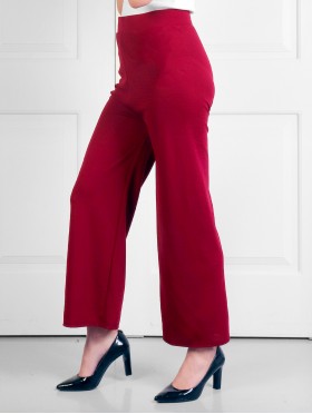 Solid Color Wide-Leg Full-length Pants